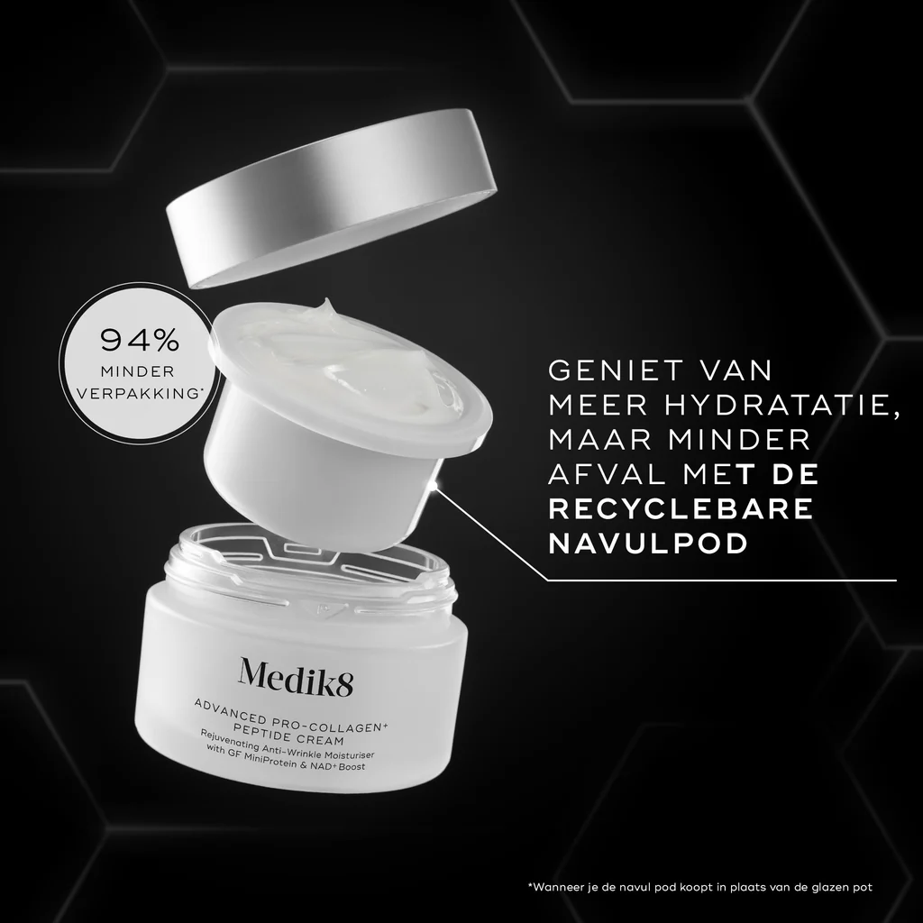 Medik8- ADVANCED PRO-COLLAGEN+ PEPTIDE CREAM Verjongende anti-rimpelcrème met MiniProtein™-groeifactor en NAD+ voor een langere levensduur - Afbeelding 5
