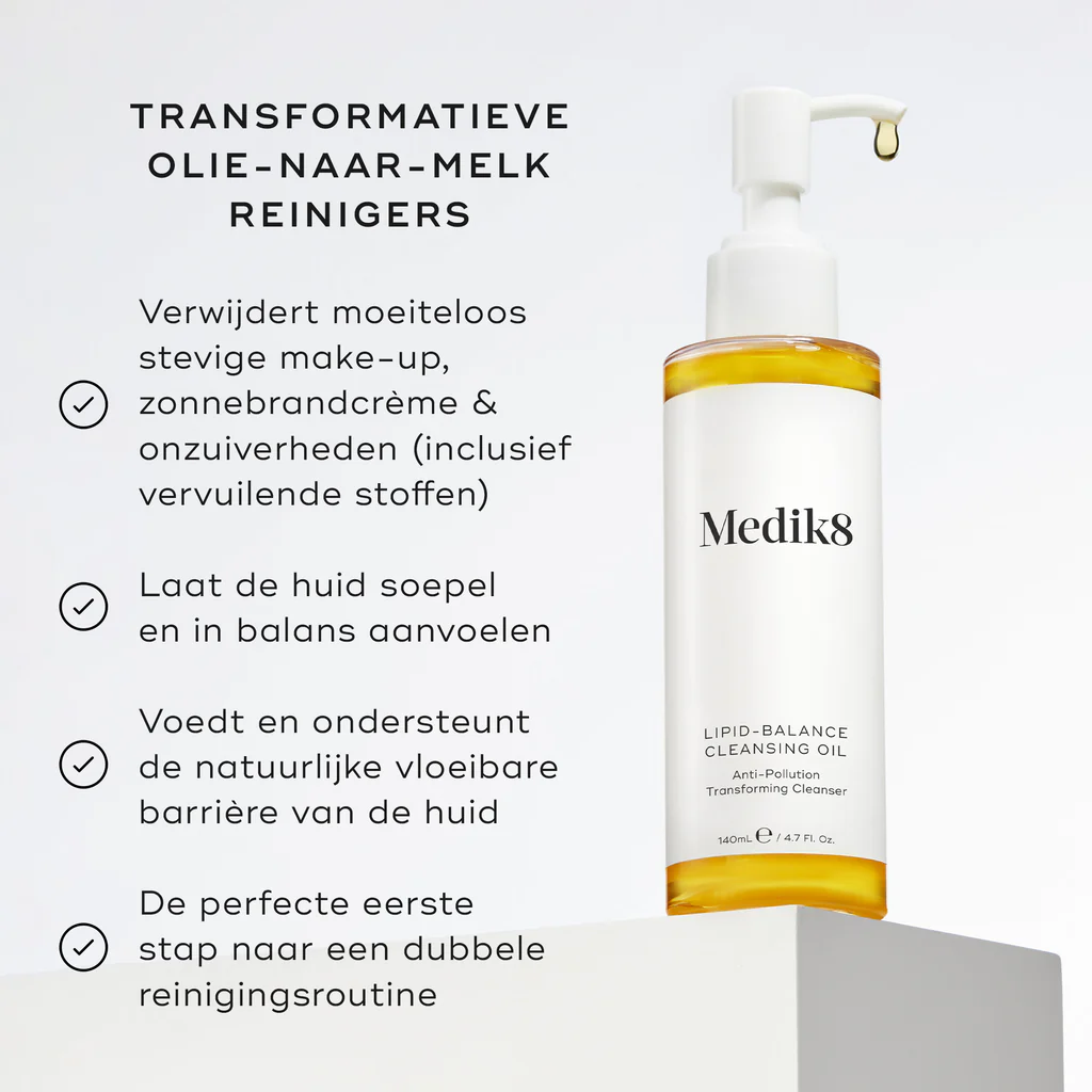 Medik8 - LIPID-BALANCE CLEANSING OIL Make-upverwijderende reinigingsolie die verandert in melk met moringa en omega-6 - Afbeelding 2